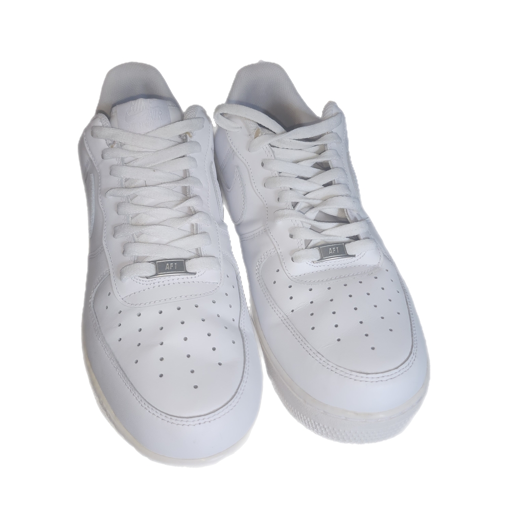 Nike White Air Force 1 Low 07 Triple White Leather Sneakers Classic Design - Picture 3 of 7